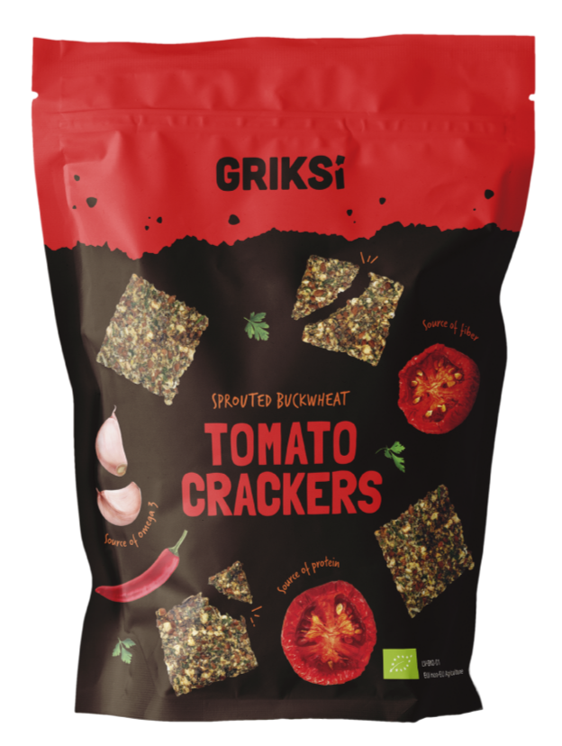Griķu krekeri ar tomātiem