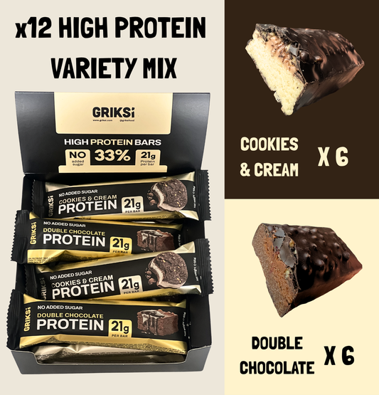 Dažādu garšu PROTEĪNA batoniņu MIX KASTE (12 x 65g)
