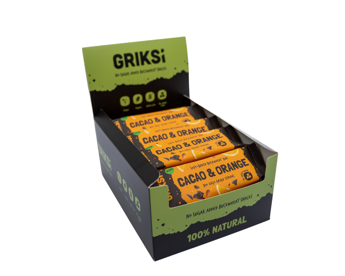 Zaļo griķu cepums ar KAKAO UN APELSĪNU
